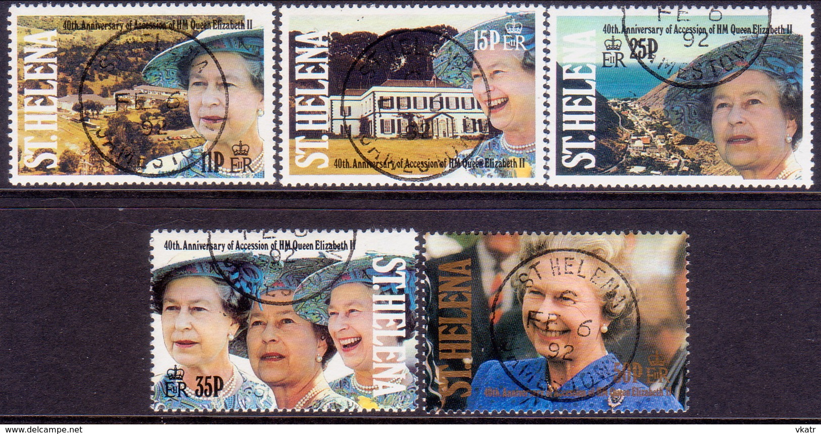 ST HELENA 1992 SG #607-11 Compl.set Used 40th Anniv Of Queen Elizabeth II's Accession - Sainte-Hélène