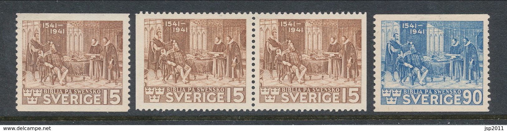 Sweden 1941 Facit # 328-329, Incl BB-pair. Bible Jubilee, MLH (**) - Ungebraucht