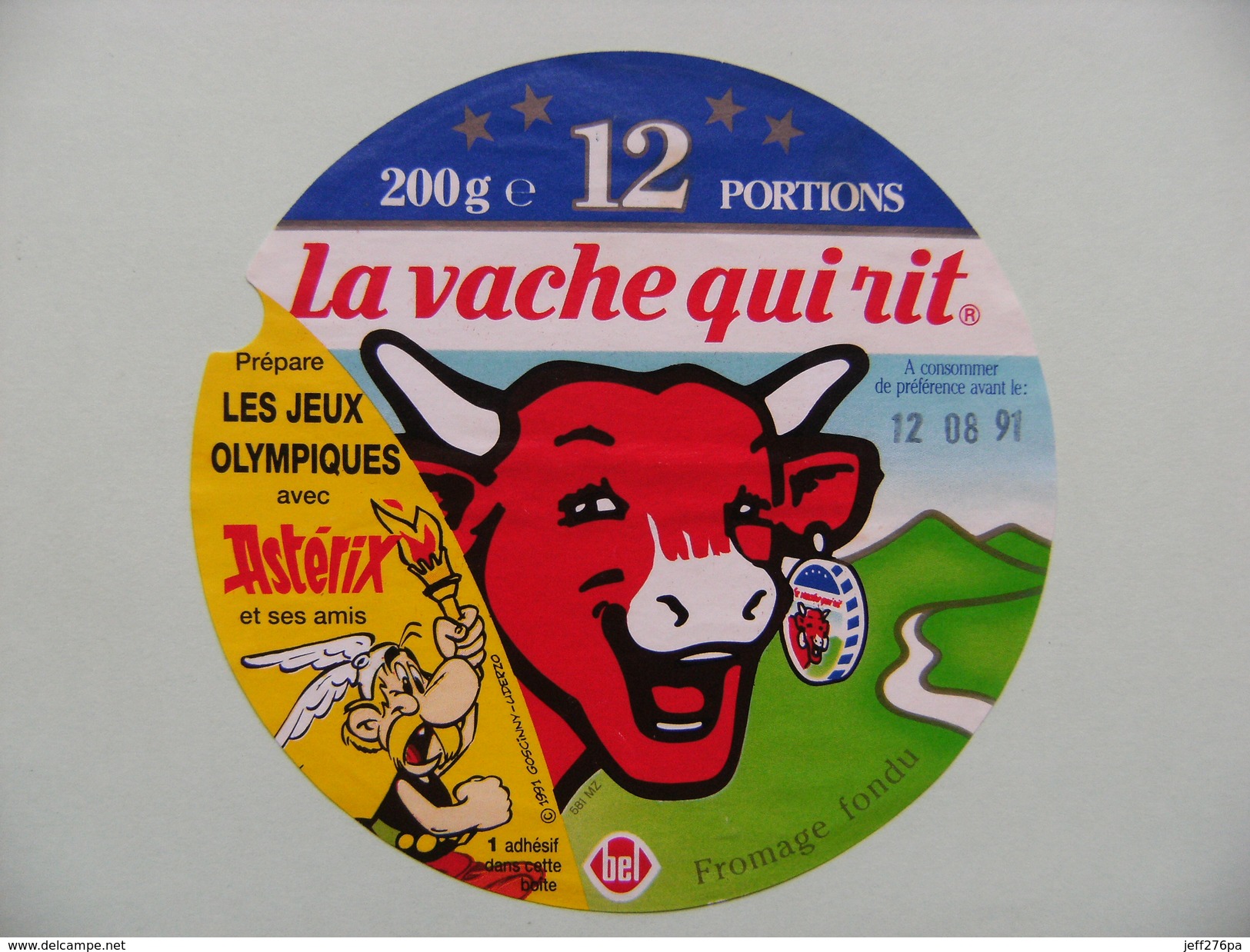 Etiquette Fromage Fondu - Vache Qui Rit - 12 Portions Bel Pub Astérix Les Jeux Olympiques Et Ses Amis A Voir ! - Fromage