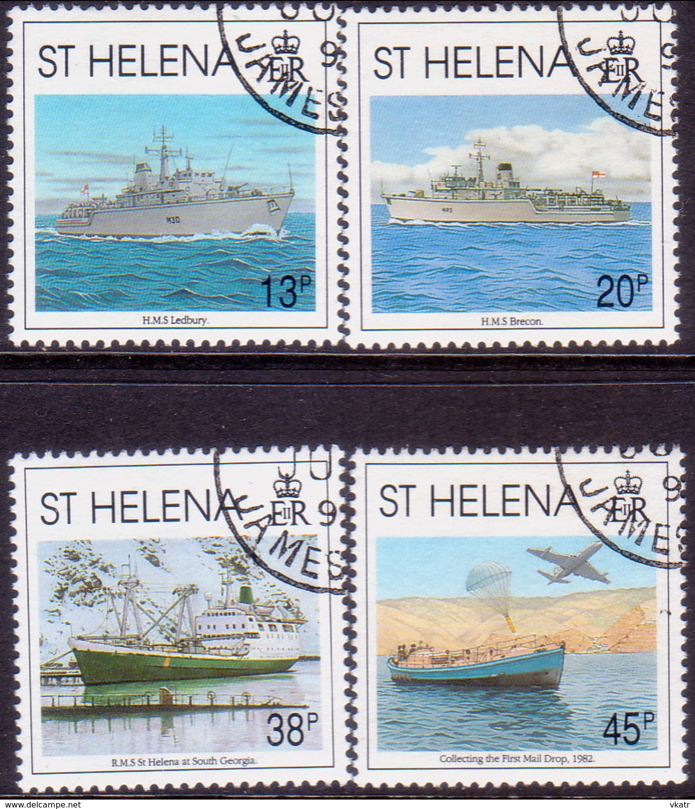 ST HELENA 1992 SG #612-16 Compl.set+m/s Used Liberation Of Falkland Islands - Saint Helena Island