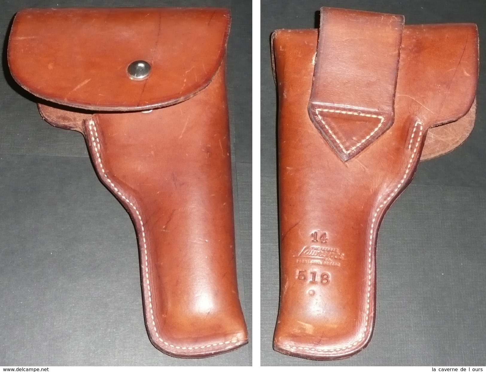 A VOIR Rare Ancien HOLSTER En Cuir "The Georges Lawrence Co" Portland Oregon USA, N°518, 14, U.S - Equipment