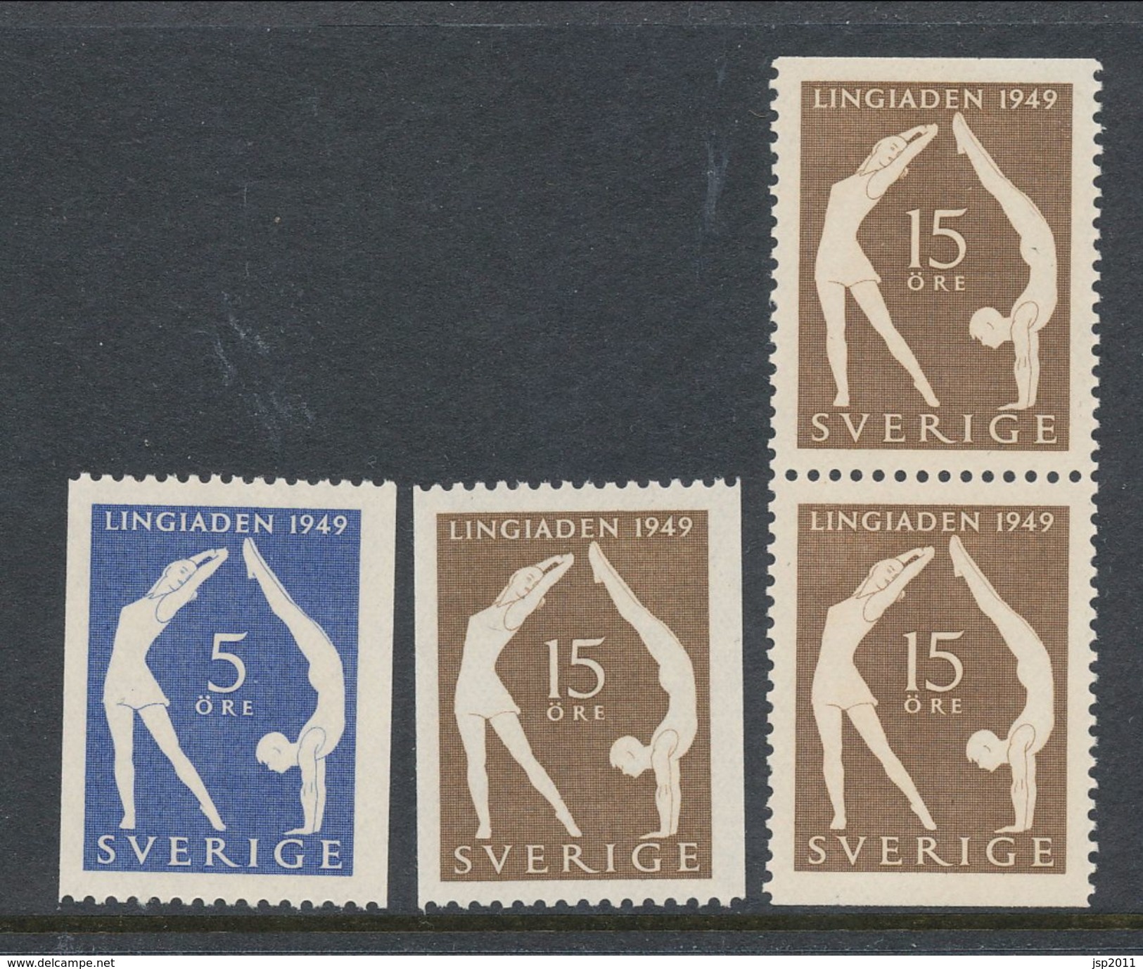 Sweden 1949 Facit # 388-389,  Set Of 4, Incl. BB-pair, Second Lingiad, See Scann, MNH (**) - Unused Stamps