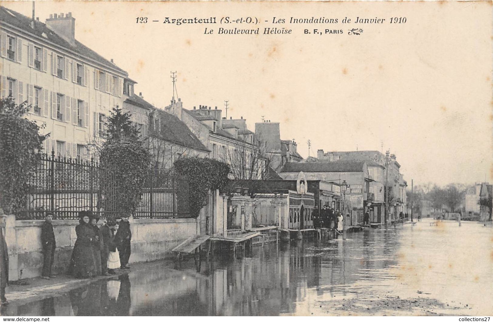 95-ARGENTEUIL- LES INONDATIONS DE JANVIER 1910, LE BOULVARD HELOISE - Argenteuil