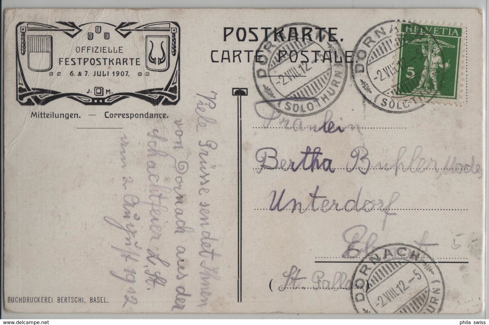 Schlossruine Dornach - Innenansicht, Totalansicht - Festpostkarte 1907 - Dornach