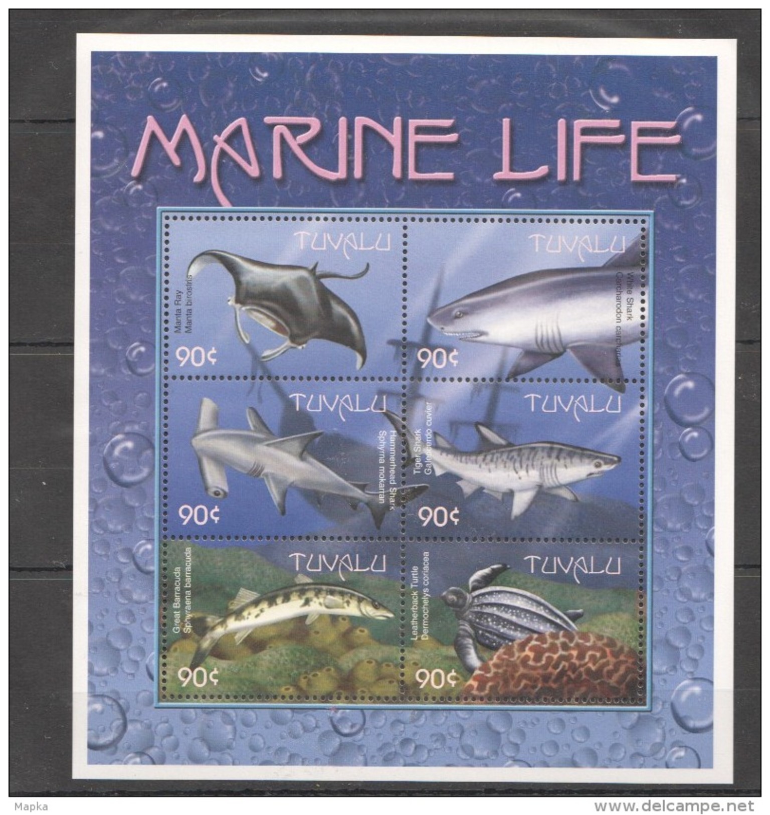 L649 TUVALU FISH & MARINE LIFE 1KB MNH - Meereswelt