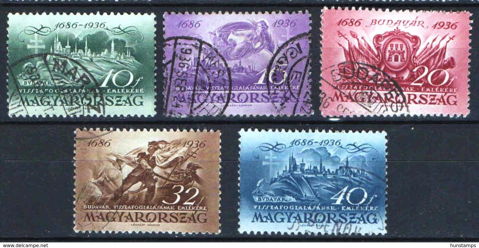 Hungary 1936. Buda Castle Nice Set, Used - Michel: 538-542 (12 EUR) - Gebraucht