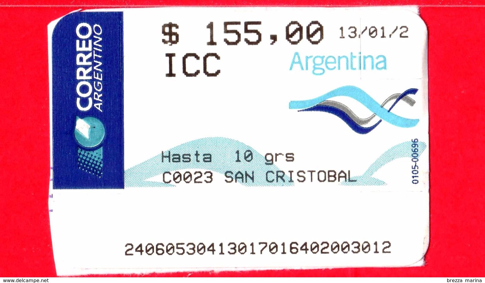 ARGENTINA - Usato - ? - ATM - Correo Argentino - San Cristobal - 155.00 - Affrancature Meccaniche/Frama