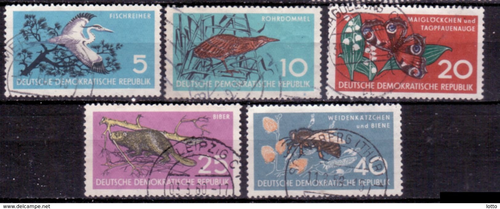 Briefmarken DDR 1959, Mi.Nr. 688-692, Naturschutz, Gestempelt (465c) - Gebraucht