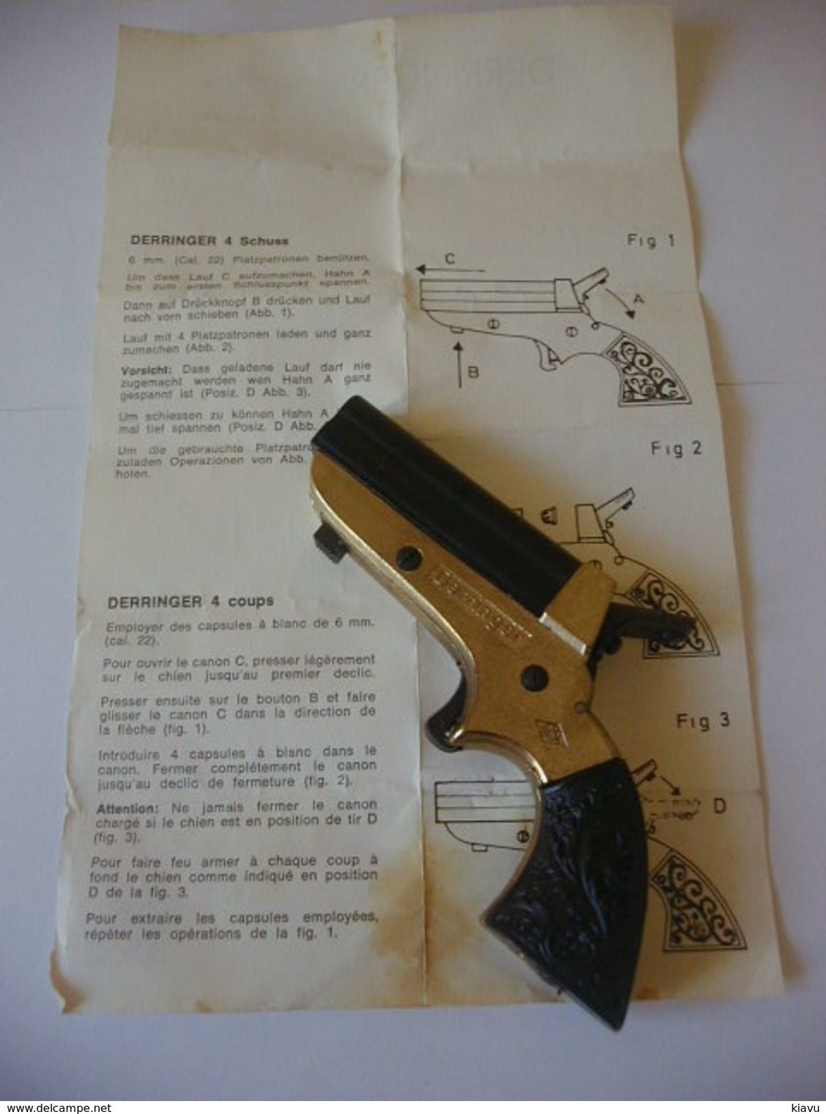 DERRINGER ALARME A BLANC MOLGORA (RARE) - Decorative Weapons