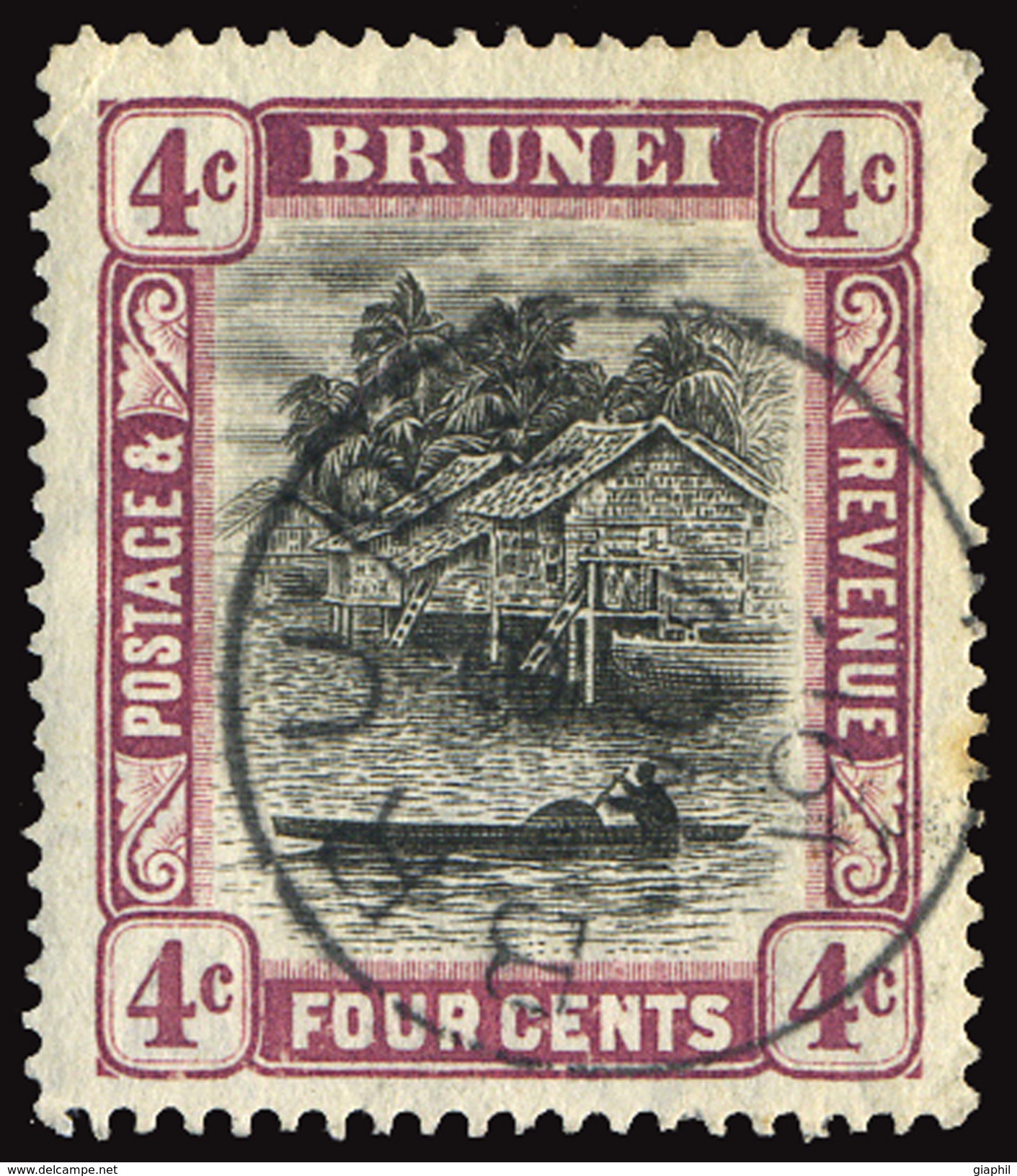 BRUNEI 1907-10 4 C. (SG 26) USED - Brunei (...-1984)