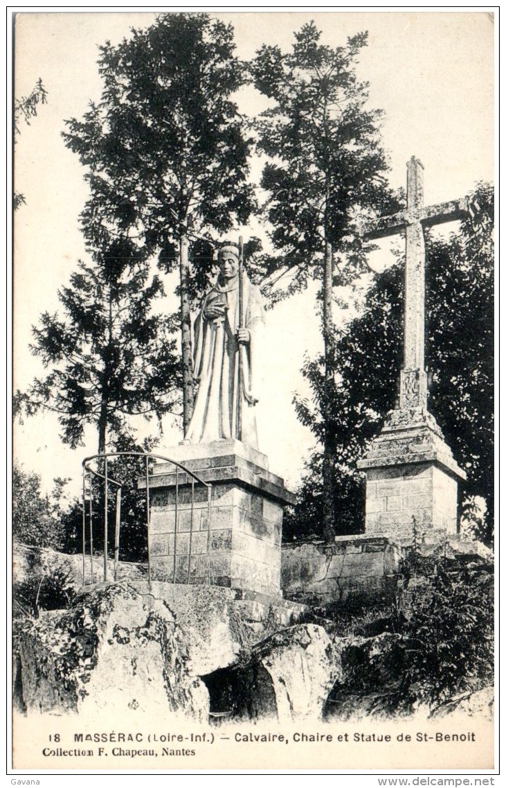 44 MASSERAC - Calvaire, Chaire Et Statue De St-Benoit   (Recto/Verso) - Otros & Sin Clasificación