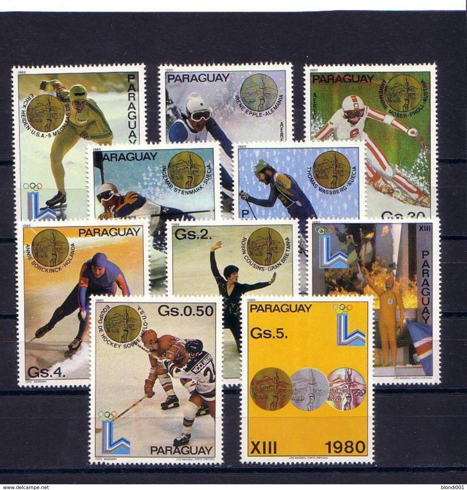 Olympics 1980 - Olympiques - Ski -  PARAGUAY - Set MNH - Winter 1980: Lake Placid