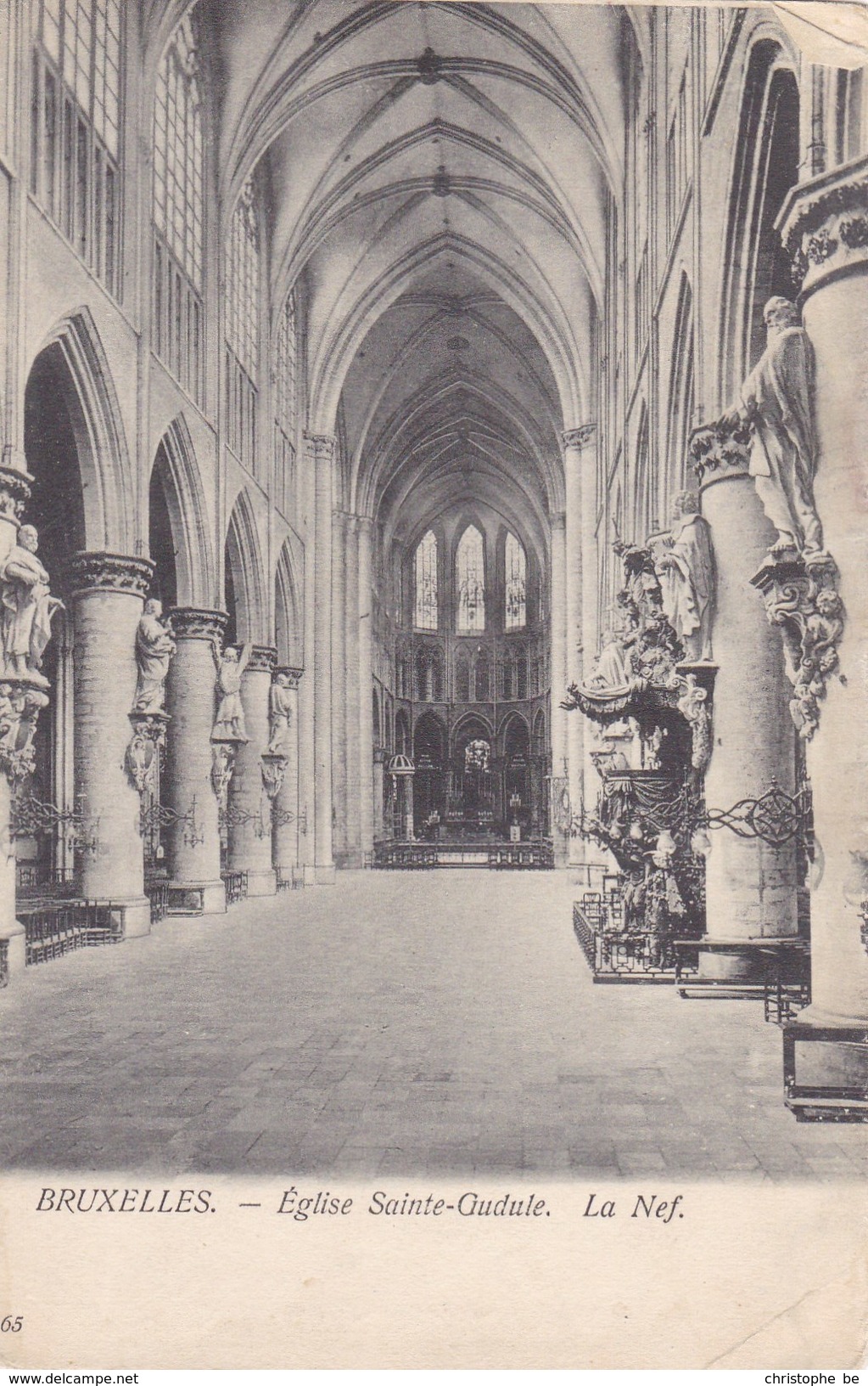 Brussel, Bruxelles, Eglise Saint Gudule, Le Nef (pk39087) - Monumenten, Gebouwen