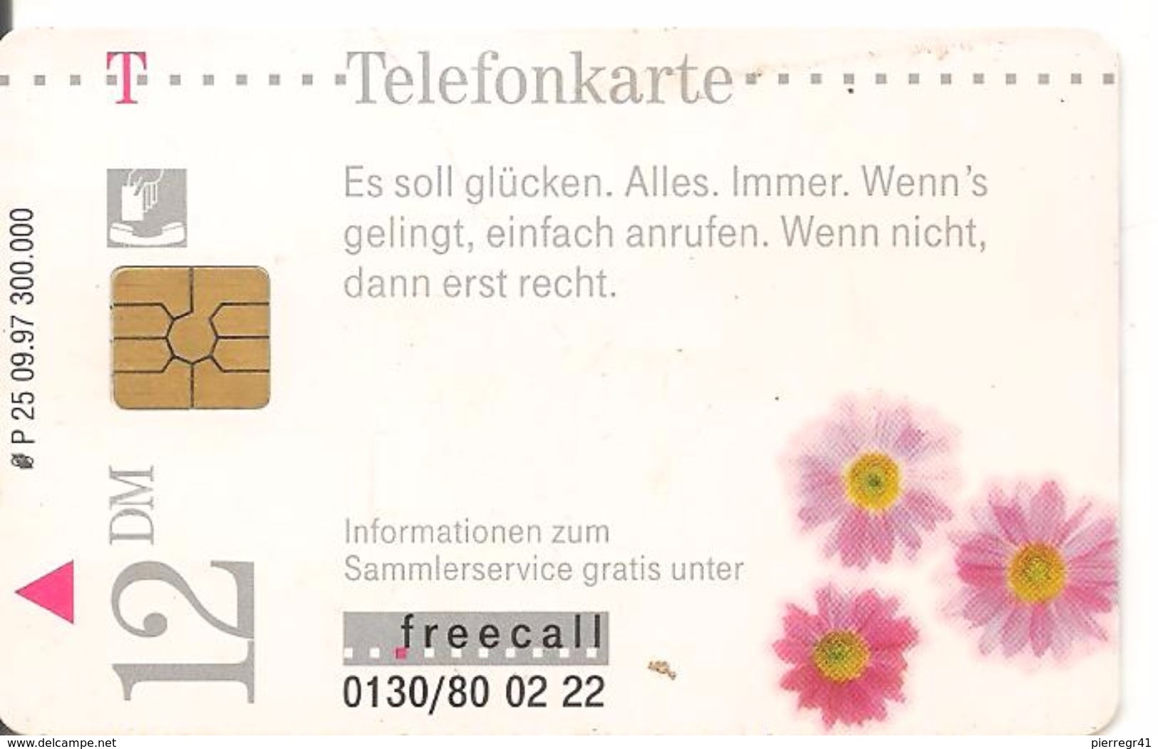 CARTE-PUCE-ALLEMAGNE-12 Dm-GEM2-09/97-FLEURS MARGUERITES-TBE - Bloemen