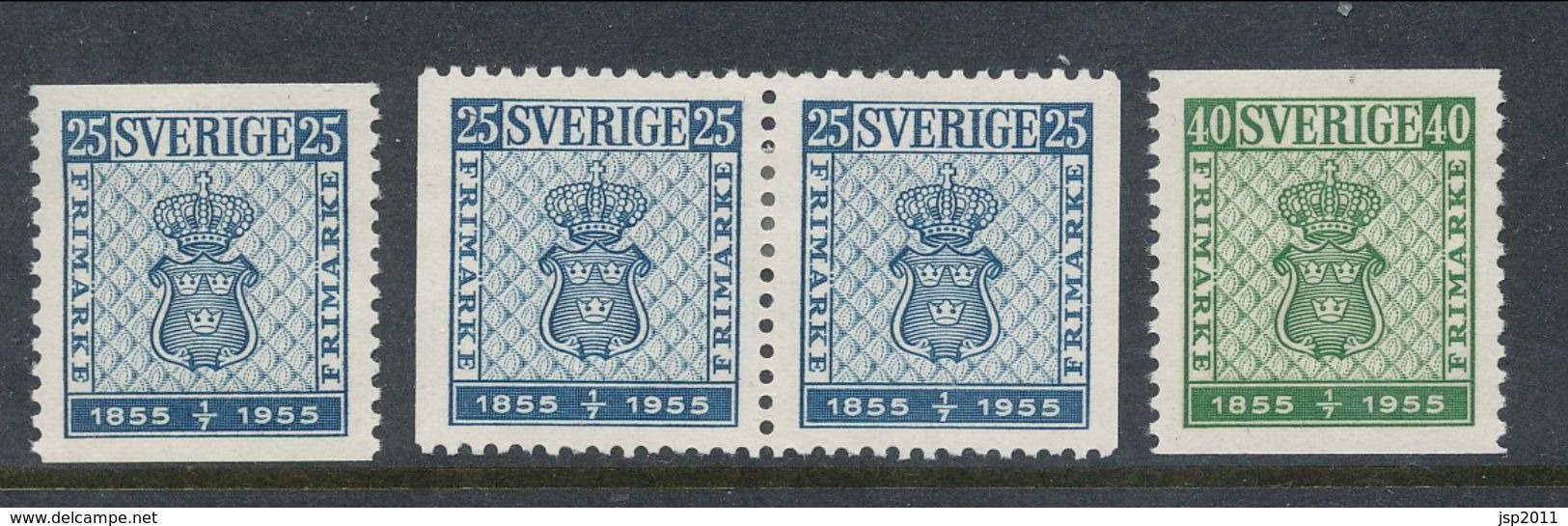 Sweden 1955 Facit # 467-468.  Centenary Of The First Swedish Postage Stamps, MNH(**) - Ungebraucht