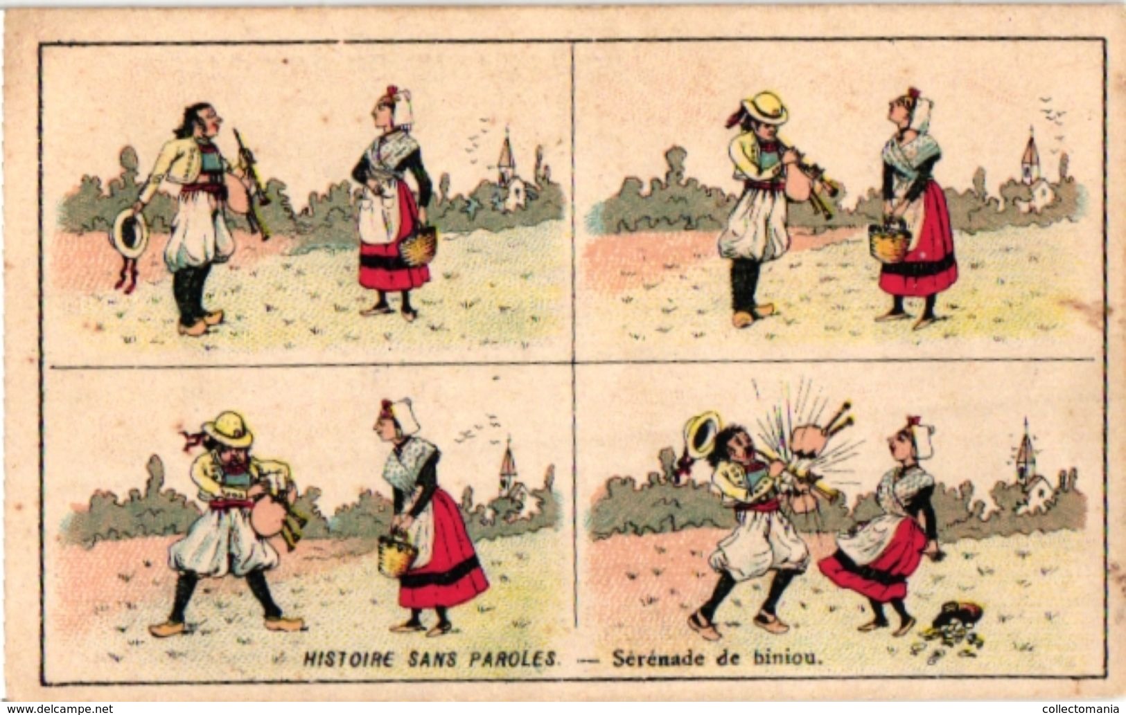 7 Trade Cards  Chromo Music  Pre 1900  Biniou Cornemuse  Bagpipe Dudelsack  Doedelzak Pub.Biscuit Ducasse - Other & Unclassified