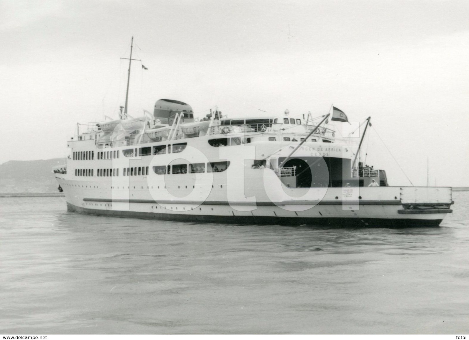 1961 ORIGINAL AMATEUR PHOTO FOTO SHIP FERRY VIRGEN DE AFRICA ALGECIRAS TANGER CEUTA ESPANA SPAIN  Mns107 - Lieux