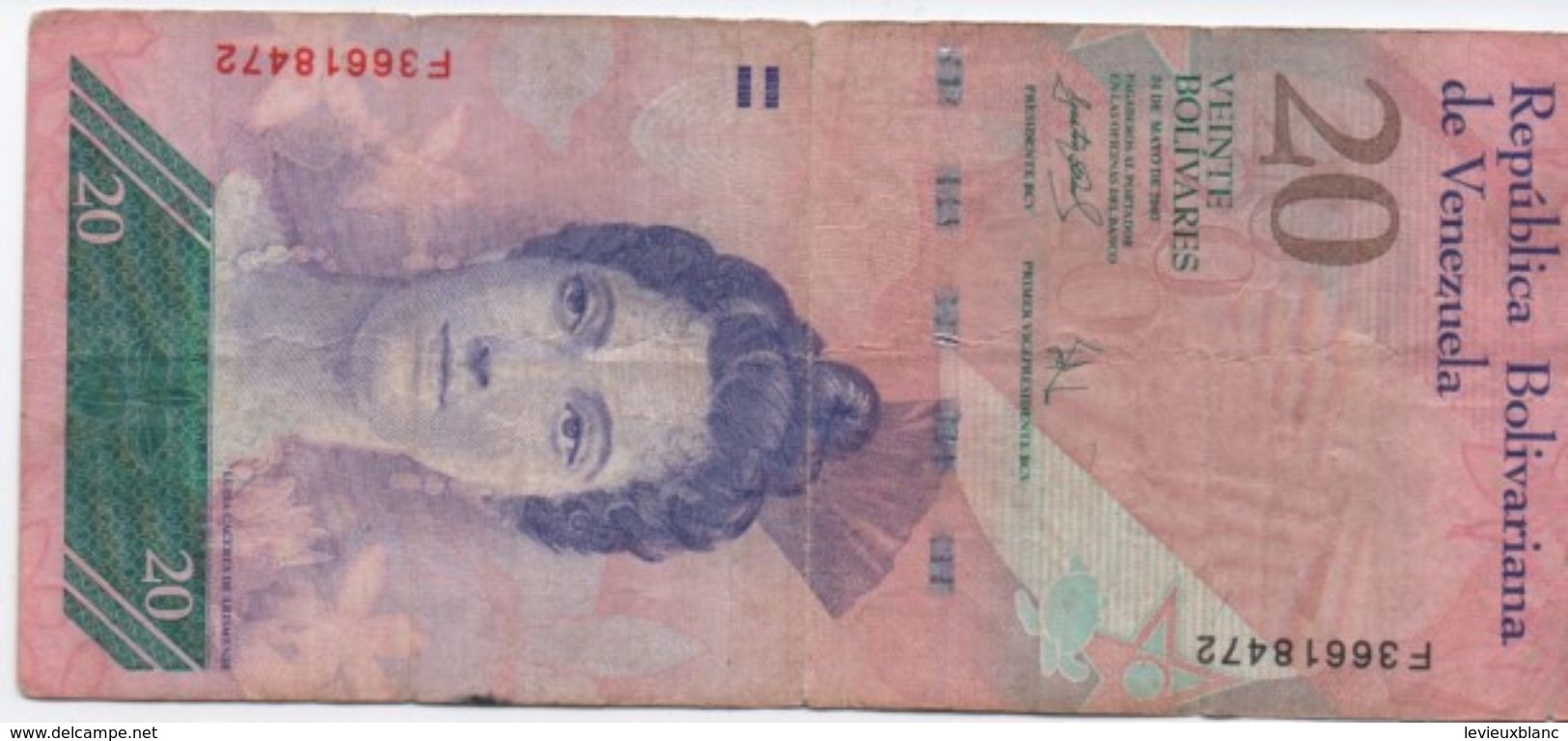 Billet/Venezuela/ Banco Central De Venezuela/ Républica Bolivariana De Venezuela/Veinte Bolivares/2007     BILL157 - Venezuela