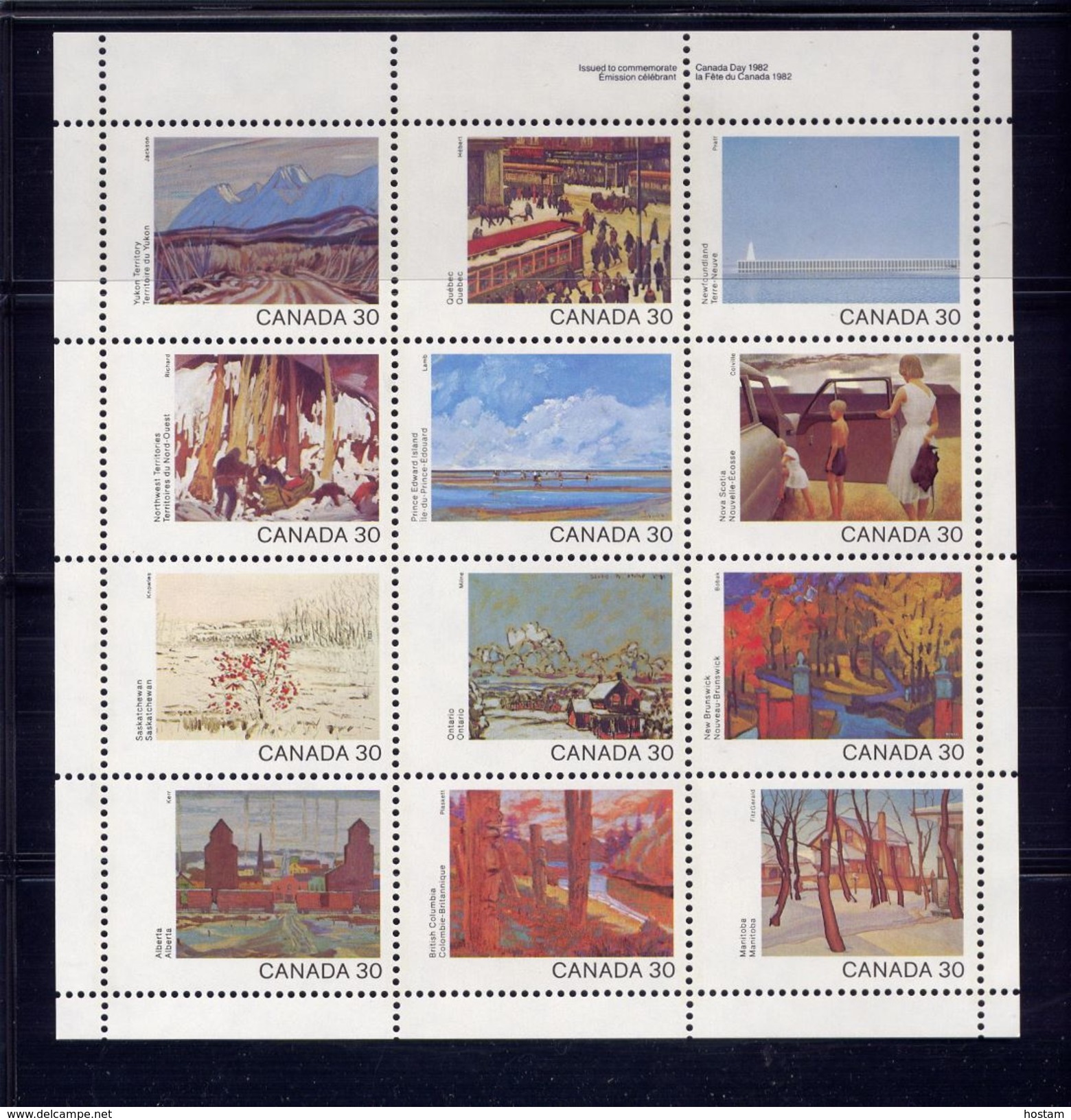 CANADA, 1982, # 966a, UR Narrow.  CANADA DAY,  MNH  12 Stamps - Blocks & Sheetlets