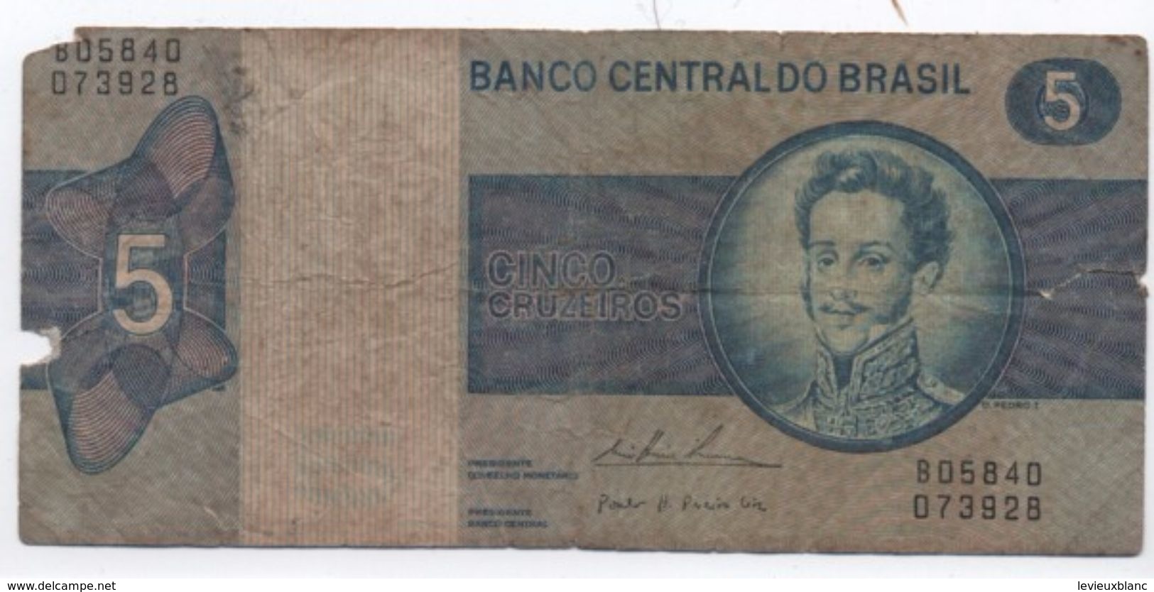 Billet / Brésil / Banco Central Do Brasil/  Cinco Cruzeiros/ Date ?   BILL163 - Brésil