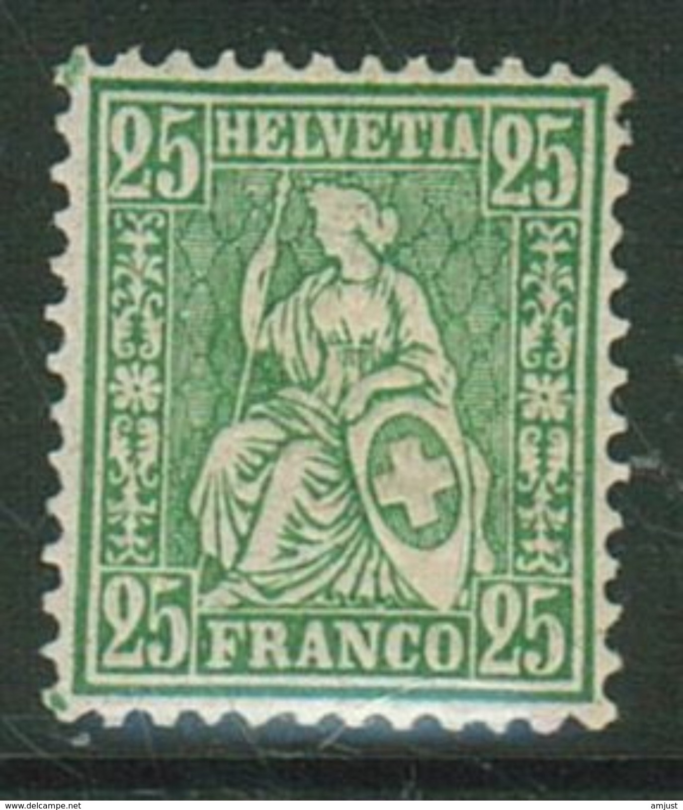 Suisse // Schweiz // Switzerland // Helvétie Assise //  No. 49 Papier Mêlé Bleu Et Rouge Timbre* - Unused Stamps