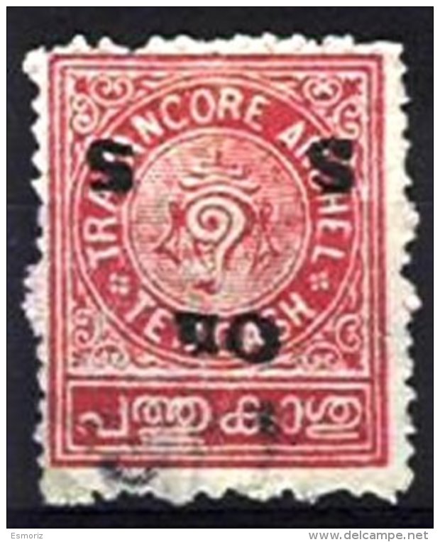 INDIA, TRAVANCORE, Yv O10, SG O31d, Used, F/VF - Travancore