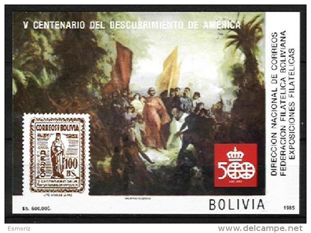 BOLIVIA, Souvenir Sheets, Mi Bk150, (*) MNG, F/VF, Cat. &euro; 23,00 - Bolivie