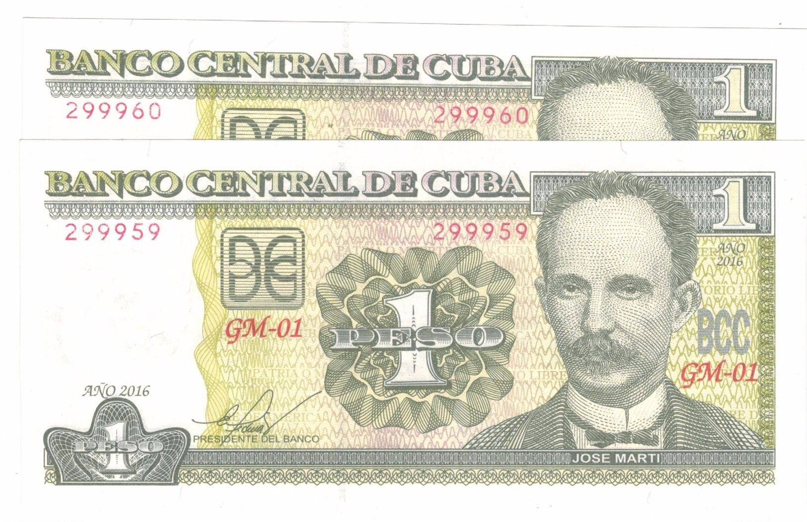 Cuba 1 Pesos 2016 , AUNC. (1.15 Usd X 1 Piece) FREE SHIP. TO USA. - Cuba