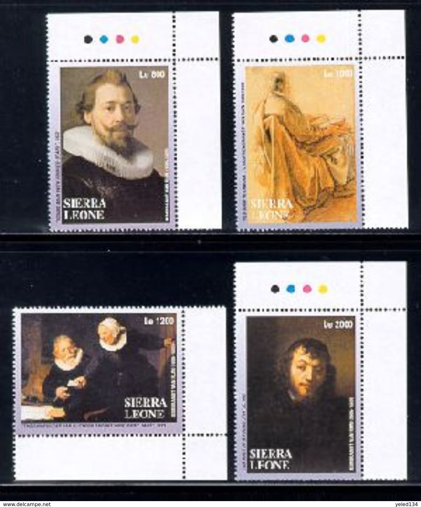 SIERRA LEONE  2609  MINT NEVER HINGED STAMPS  ART-PAINTINGS REMBRANDT  # 68-3  ( - Rembrandt