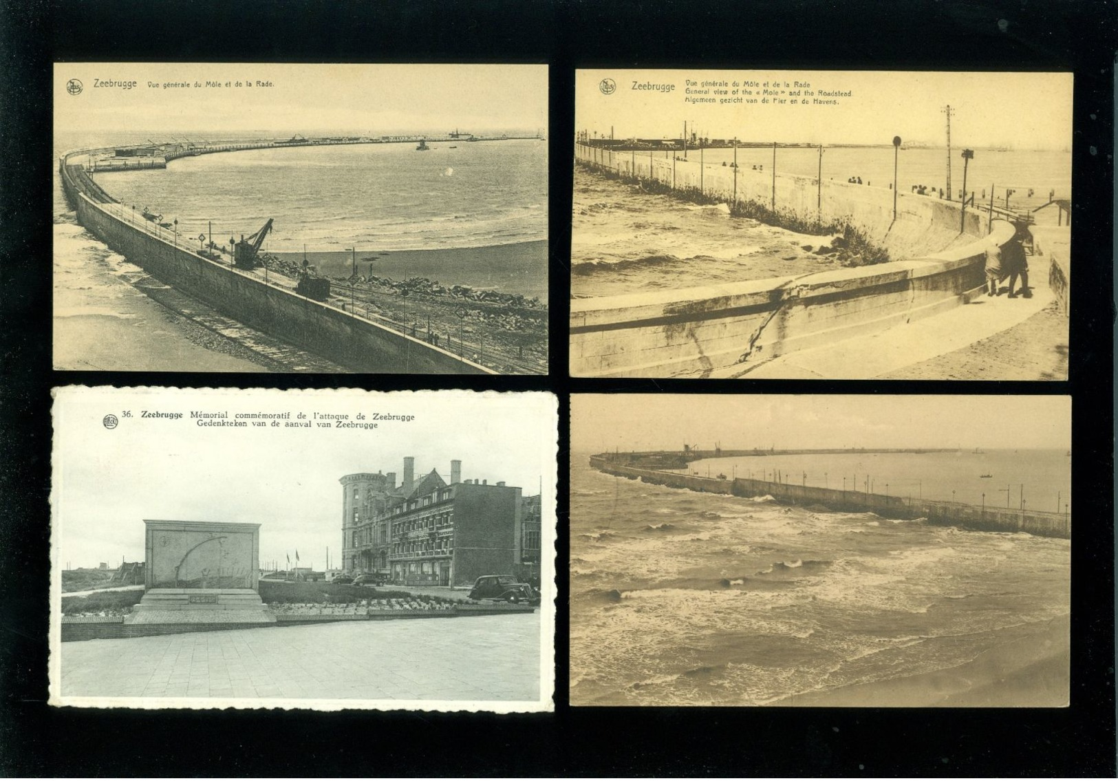 Lot de 60 cartes postales de Belgique Zeebrugge + ruines guerre Lot van 60 postkaarten van België + ruinen oorlog  kust