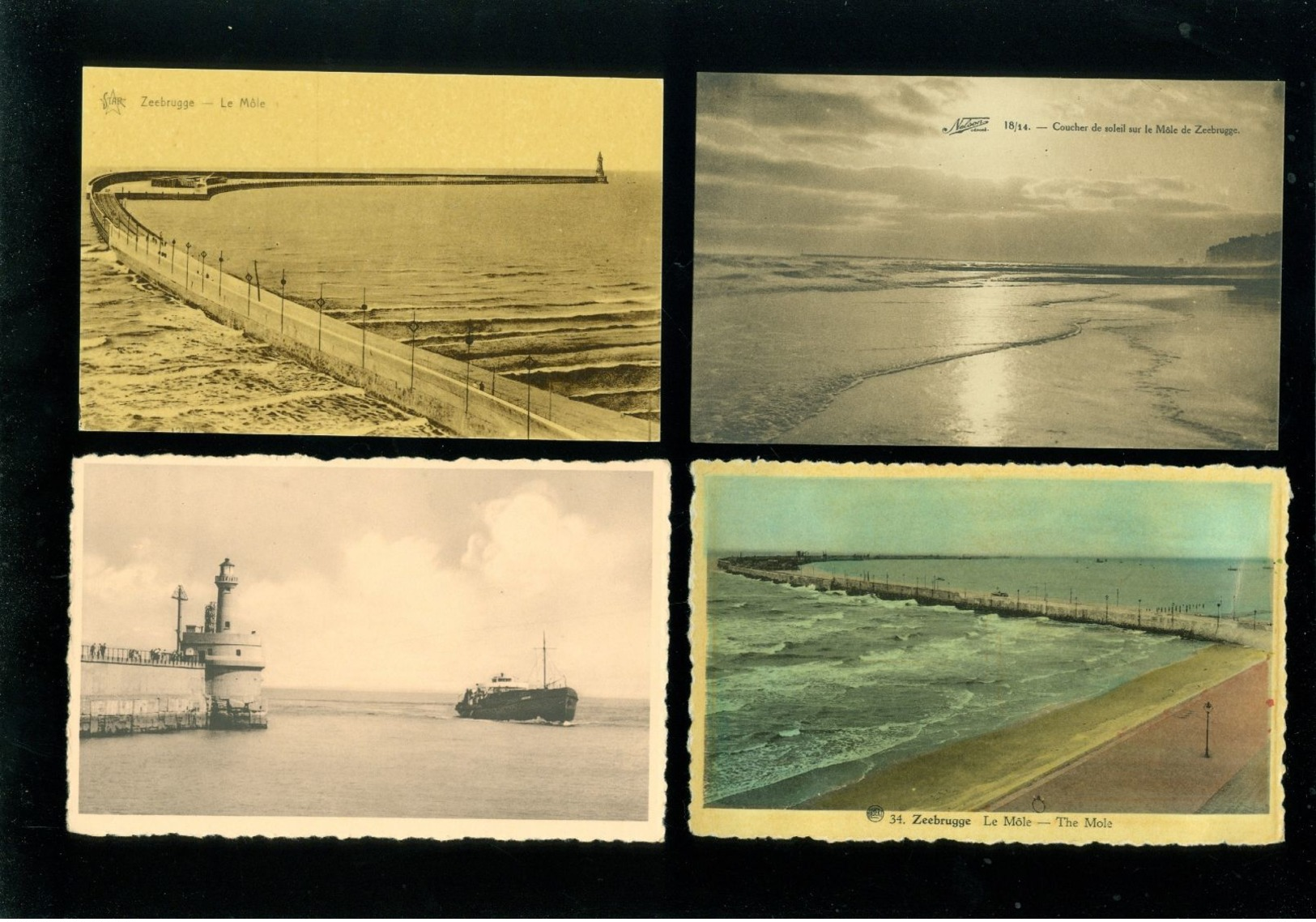 Lot de 60 cartes postales de Belgique Zeebrugge + ruines guerre Lot van 60 postkaarten van België + ruinen oorlog  kust