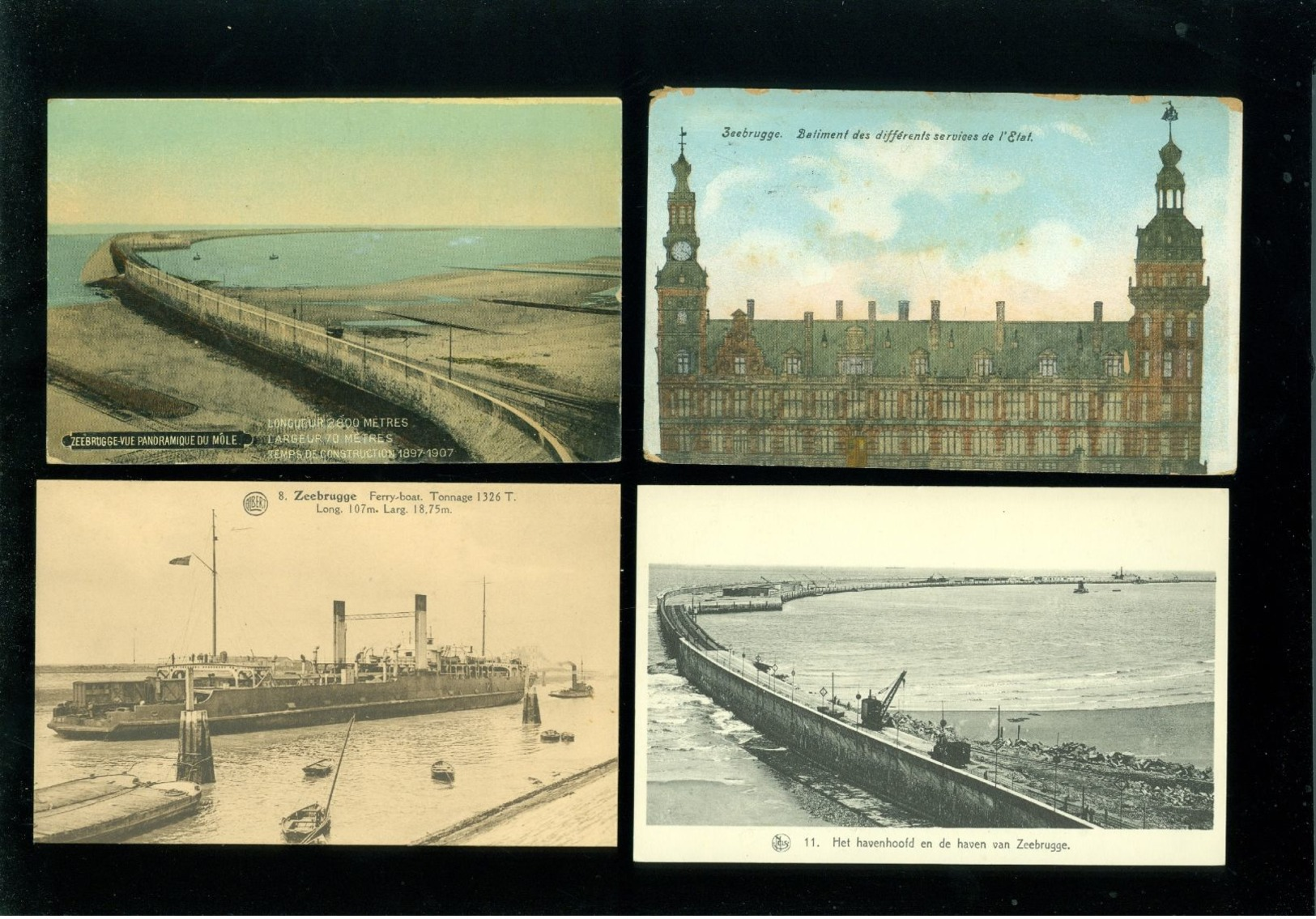 Lot de 60 cartes postales de Belgique Zeebrugge + ruines guerre Lot van 60 postkaarten van België + ruinen oorlog  kust