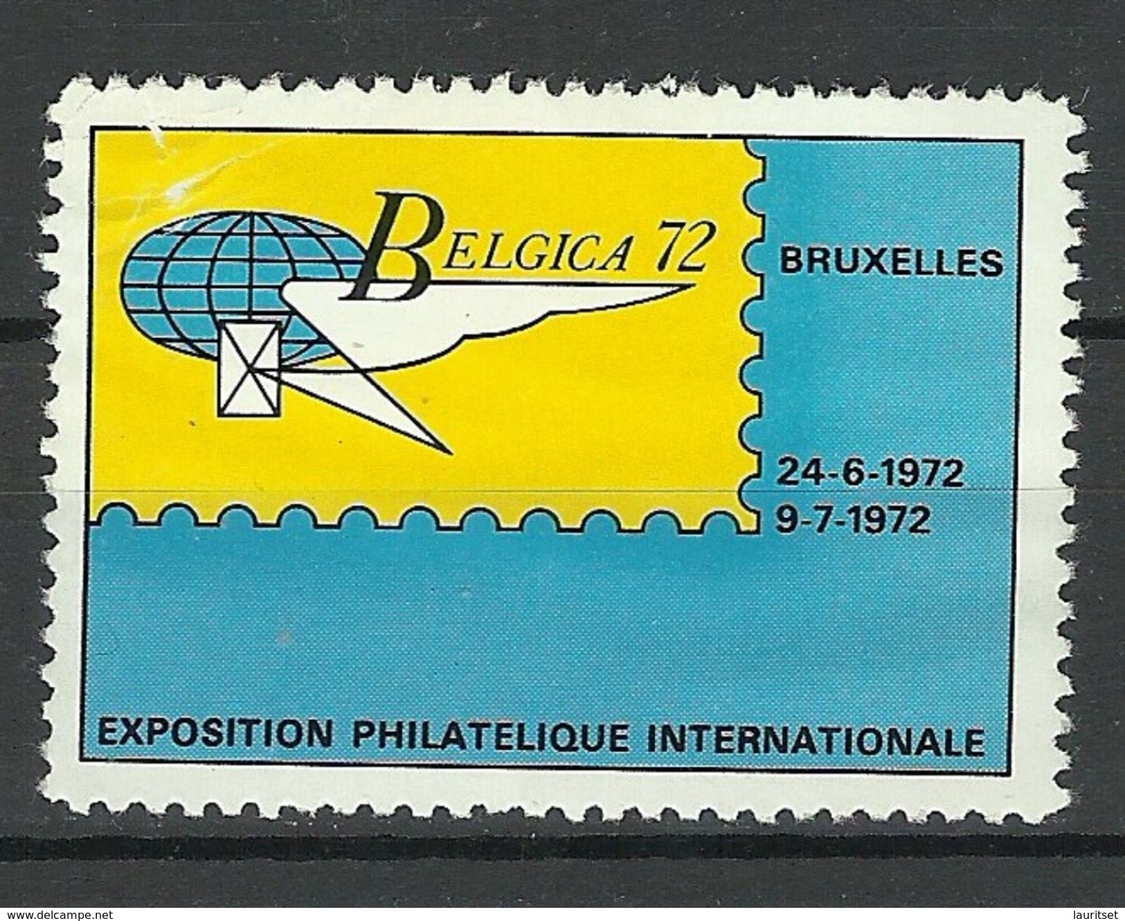 BELGIEN Belgium 1972 BELGICA Bruxelles EXPO Poster Stamp - Erinnophilie