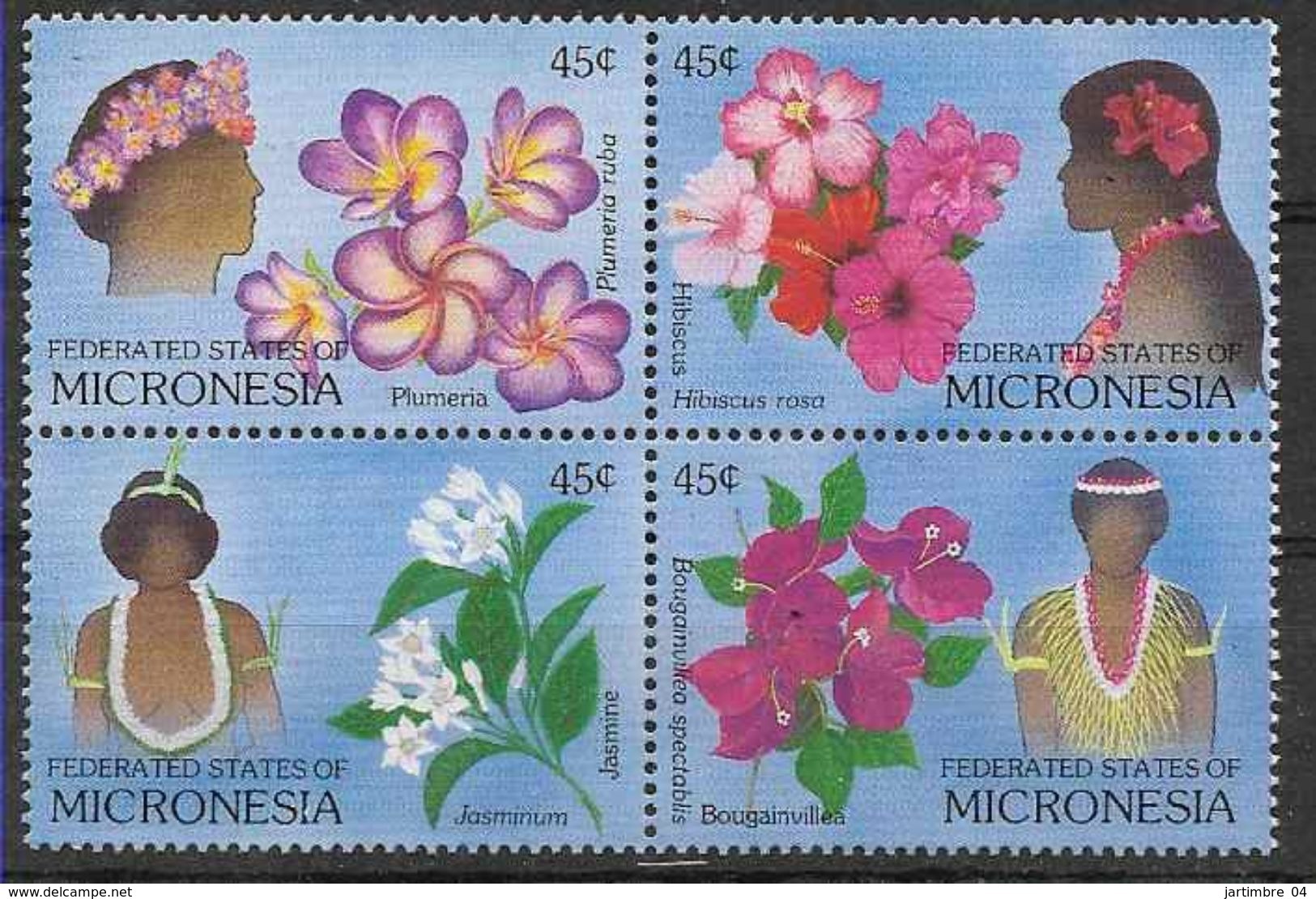 1989 MICRONESIE 83-86** Fleurs - Micronésie