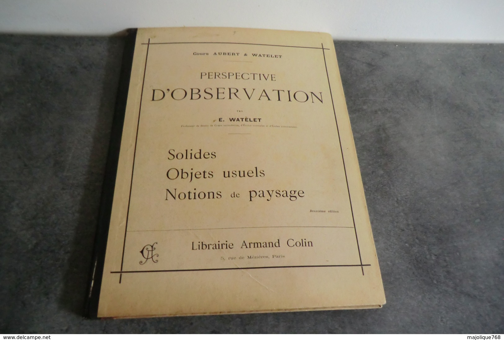 Perspective D'observation Cours Aubert & Watelet - Librairie Armand Colin Paris 1900 - - Über 18