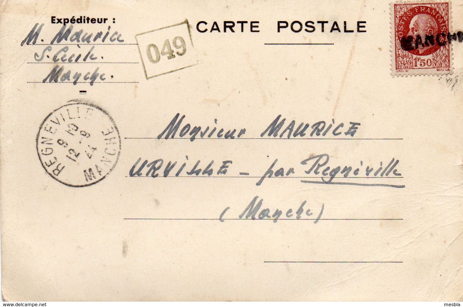 CARTE RARE - SAINTE CECILE (50)  5 Aout 1944 - écrite Par M MAURICE Le Lendemain De La Libération, 7 Morts Dont Le Maire - Autres & Non Classés