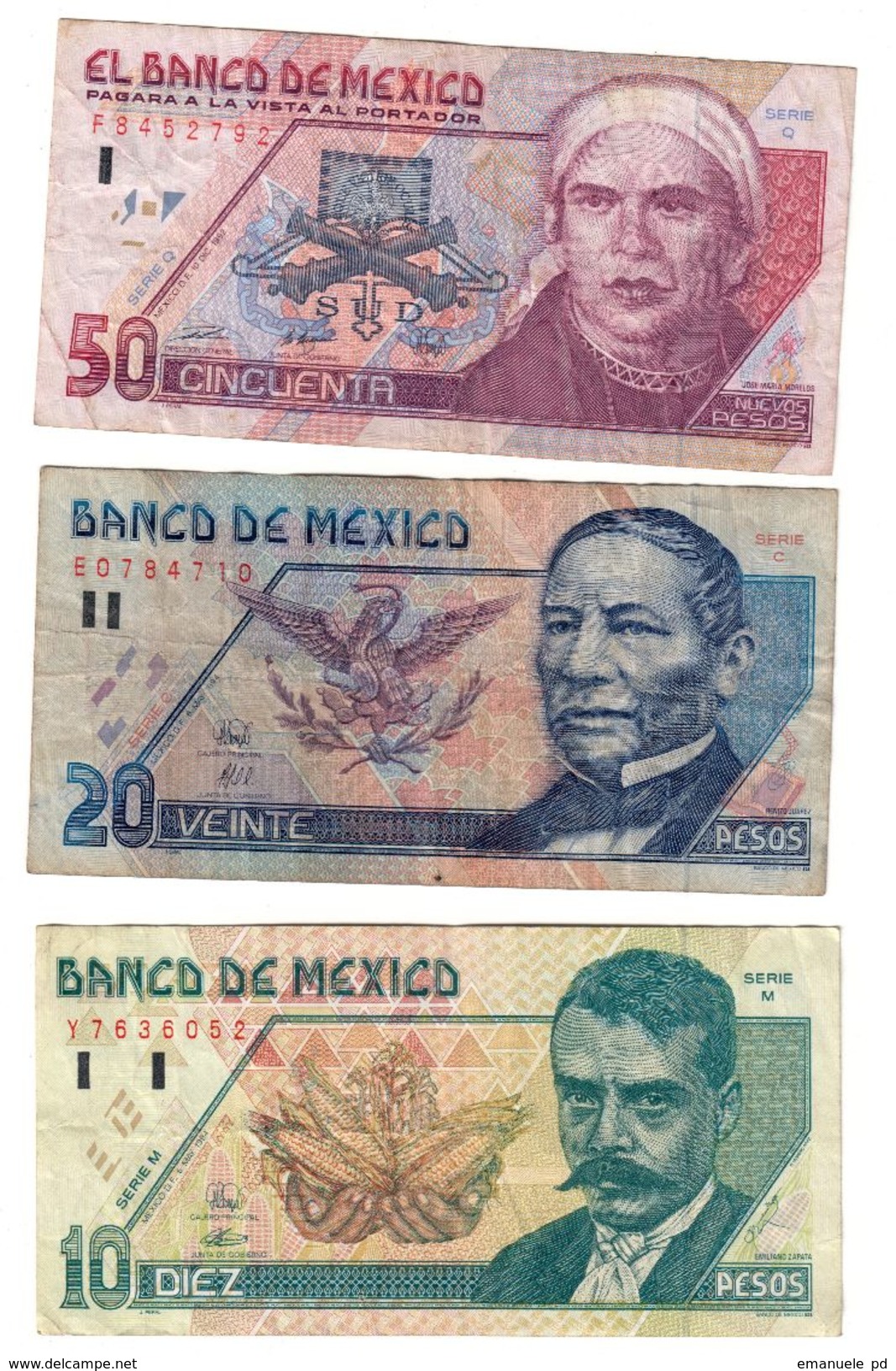 Mexico Lot 10-20-50 Pesos 1992-1994 - Messico