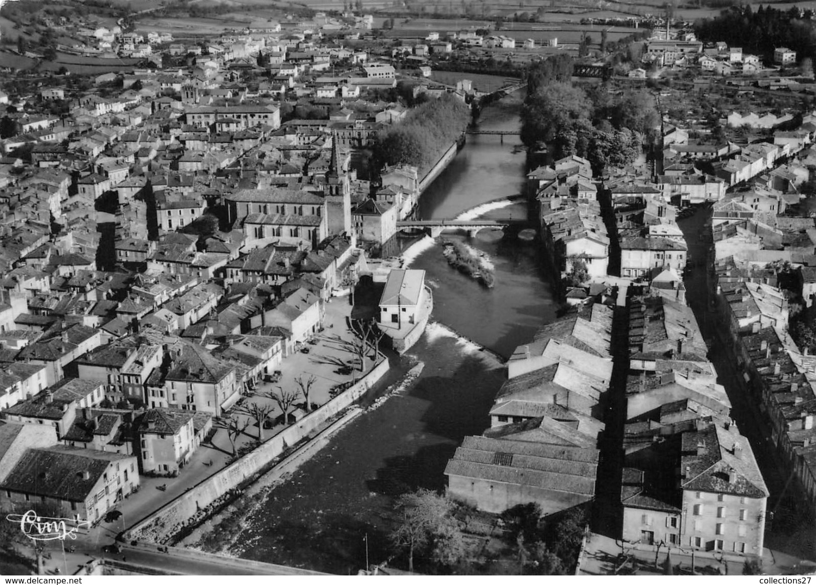 09- SAINT-GIRONS- VUE AERIENNE GENERALE - Saint Girons