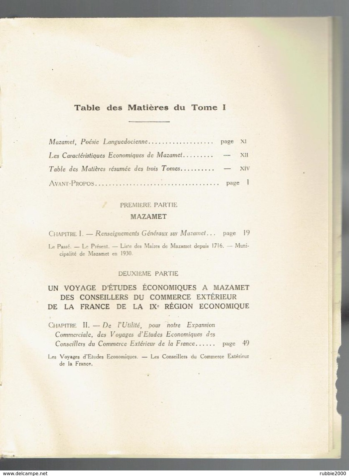 MAZAMET EN 1930 PAR CORMOULS HOULES ENVOI DE L AUTEUR CENTRE D ACTIVITE ECONOMIQUE DU MIDI DE LA FRANCE TARN - Midi-Pyrénées