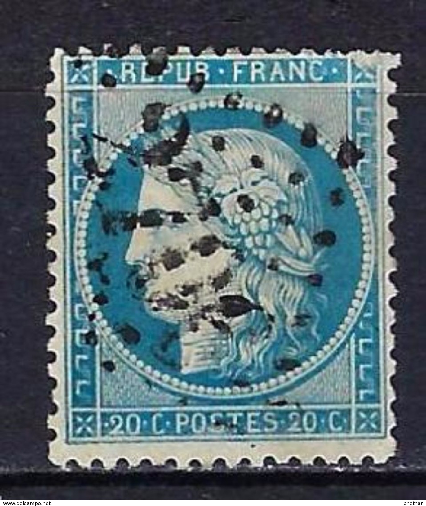 FR YT 37 " Cérès 20c. Bleu " GC 2706 NUITS-COTE-D'OR - 1870 Siège De Paris