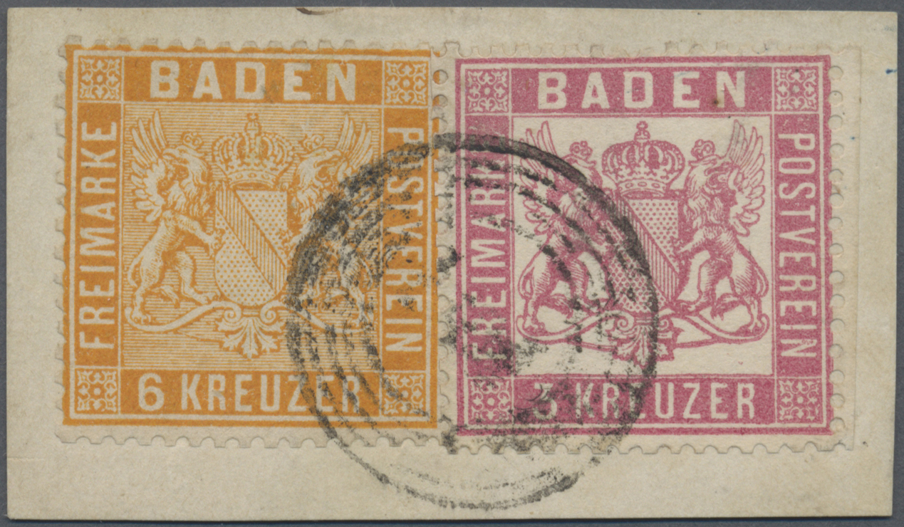 Brfst Baden - Marken Und Briefe: 1862. 3 Kr. Rosarot, Eng Gezähnt, In Mischfrankatur Mit 6 Kr. Hellgelbgor - Andere & Zonder Classificatie