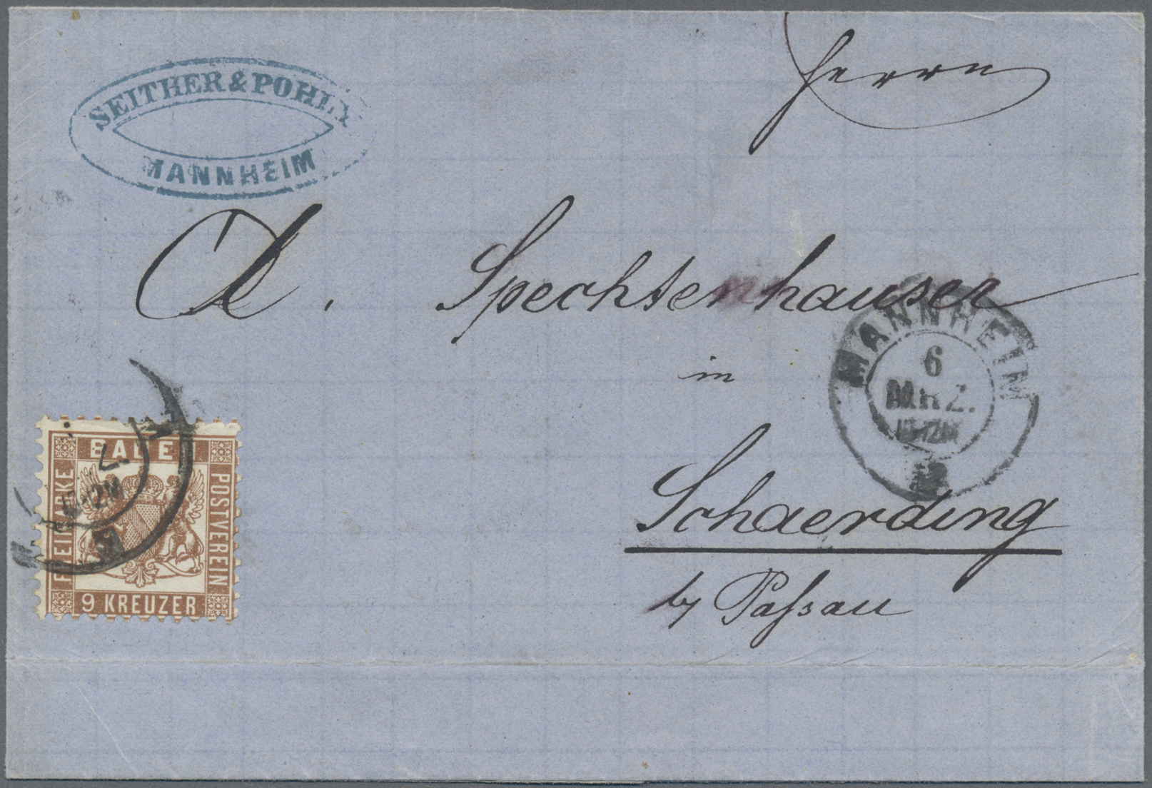 Br Baden - Marken Und Briefe: 1862, Freimarke 9 Kr. In Seltener Farbe Lebhaftbraun Als Kabinett-Einzelf - Other & Unclassified