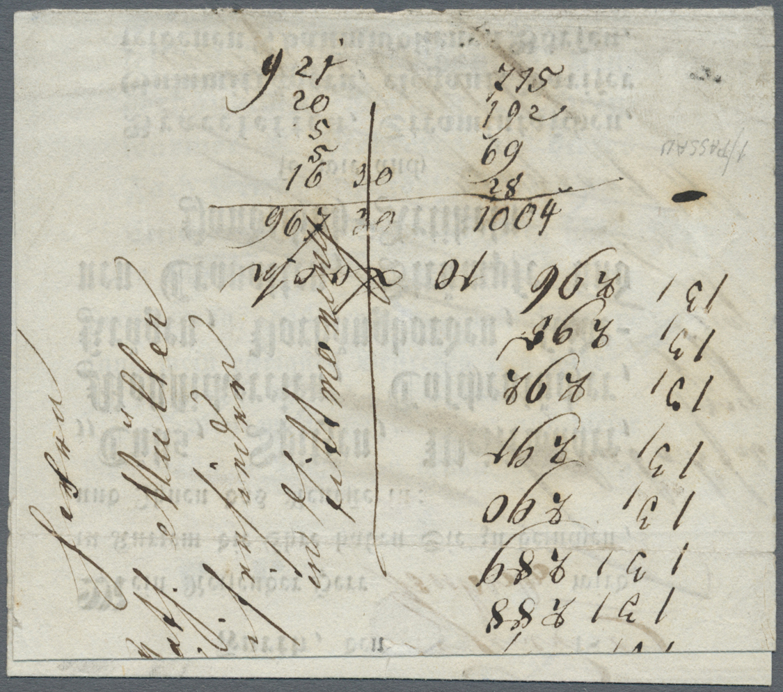 Br Bayern - Marken Und Briefe: 1849: 1 Kreuzer Schwarz, Platte 1, Sehr Tieffarbiges Und Allseits Breit - Andere & Zonder Classificatie