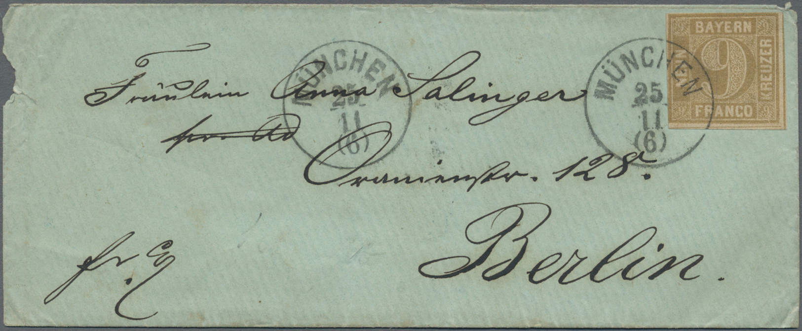 Br Bayern - Marken Und Briefe: 1850/1862, 6 Kreuzer Auf Faltbrief Von München Nach Buxheim (unvorschrif - Andere & Zonder Classificatie