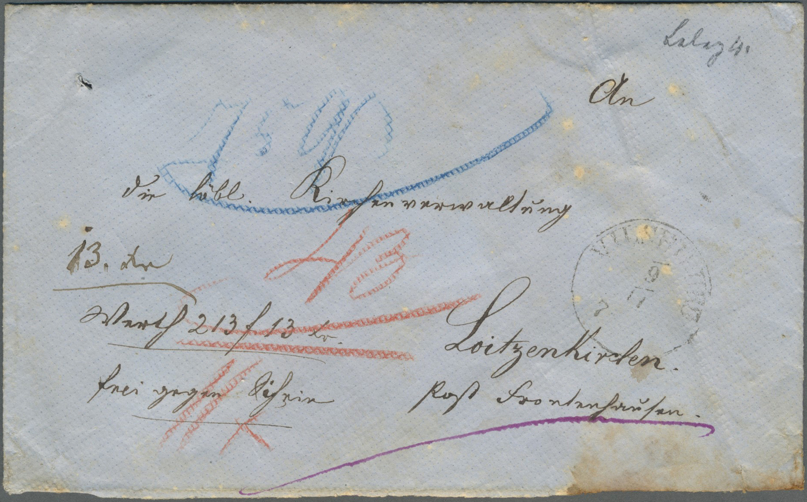 Br Bayern - Marken Und Briefe: 1873, Seltener FAHRPOSTBRIEF Mit 10 Kr. Mattgelb Und 1 Kr. Grün, Beide S - Andere & Zonder Classificatie