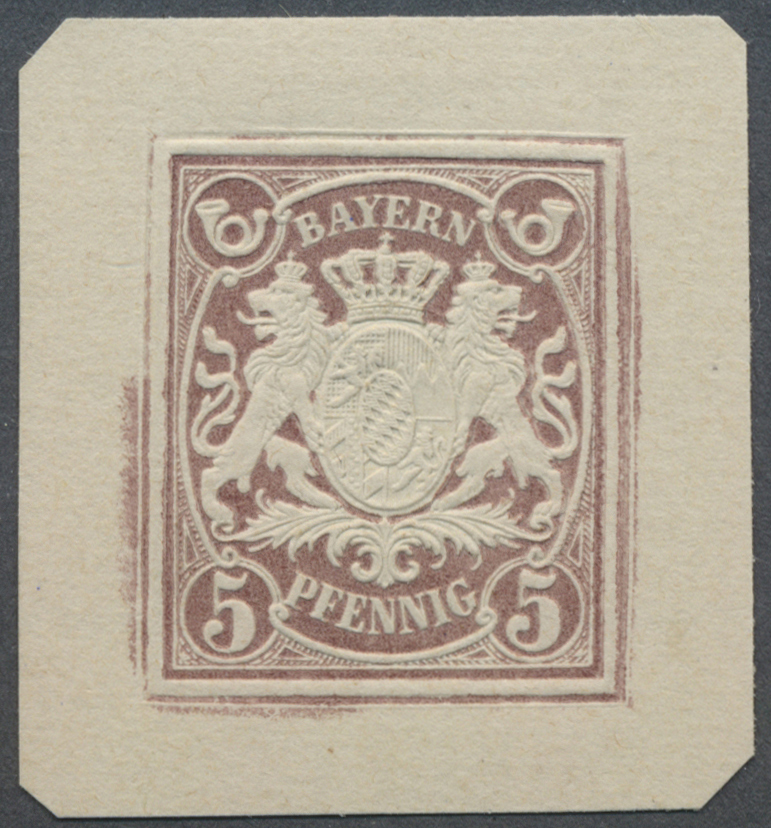 (*) Bayern - Marken Und Briefe: 1876 (ca.), Ungezähnte Proben Der Ganzsachen-Wertstempel Zu 3 Pf., 5 Pf. - Altri & Non Classificati