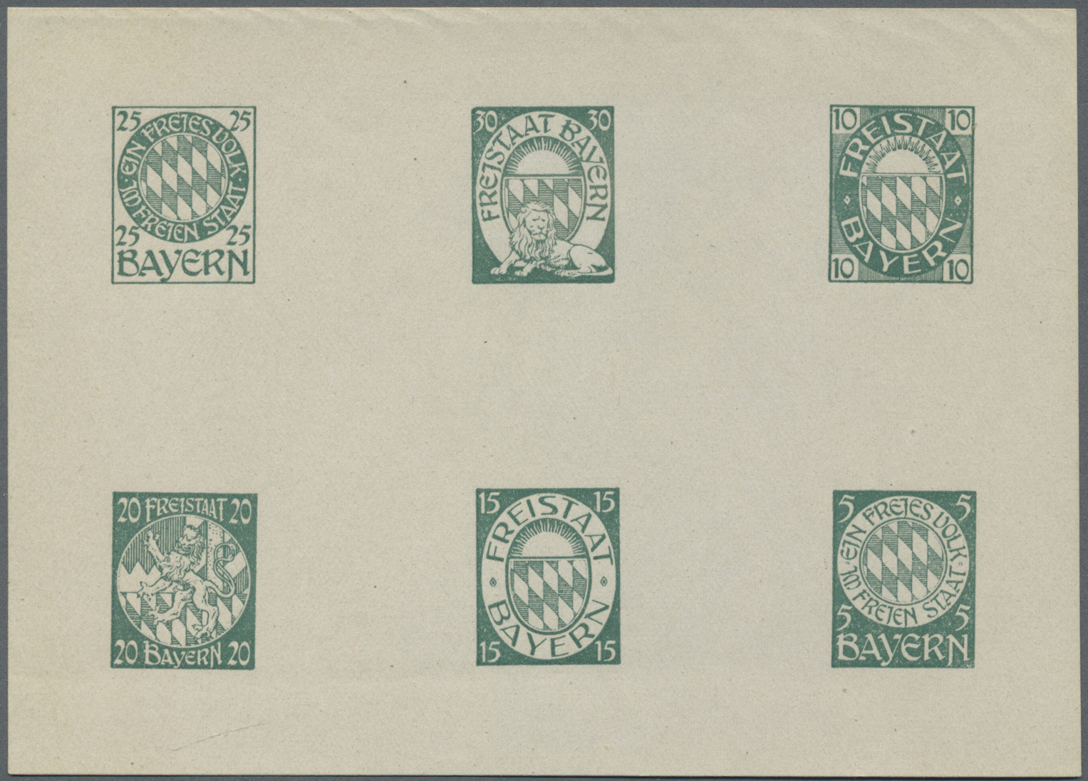 * Bayern - Marken Und Briefe: 1919. 1919, Entwürfe Des Nürnberger Künstlers Franz Adler Für Eine Neue - Andere & Zonder Classificatie