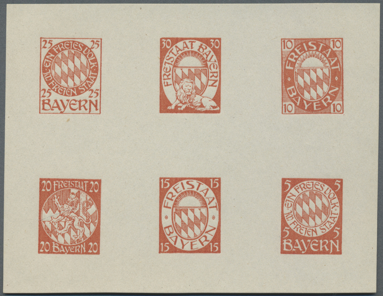 * Bayern - Marken Und Briefe: 1919. 1919, Entwürfe Des Nürnberger Künstlers Franz Adler Für Eine Neue - Autres & Non Classés