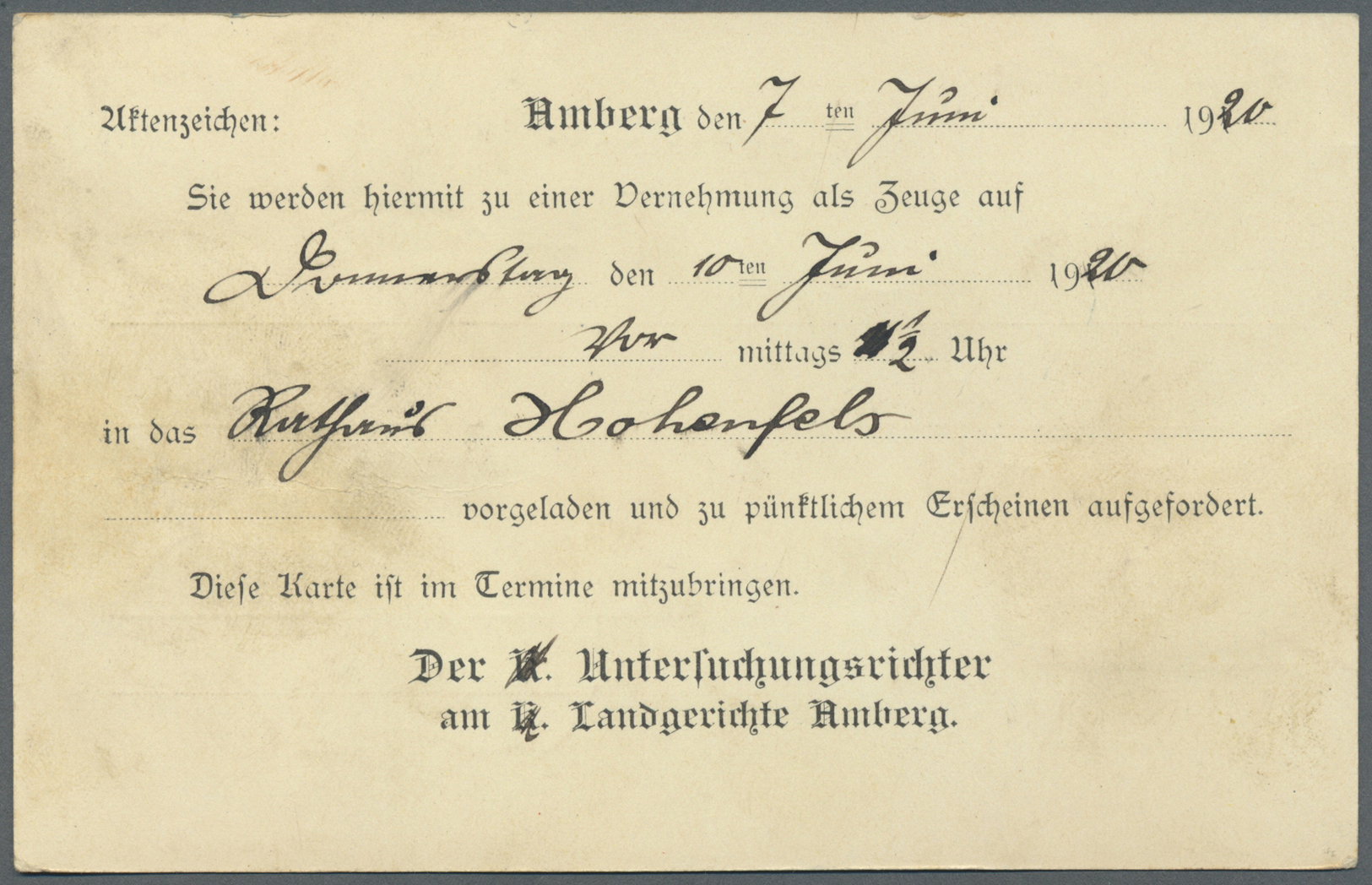 Bayern - Dienstmarken: 1916, 1 M. Dunkelbraunpurpur, Zwei Einzelwerte 60 Pfg. Schwarzlichbläulichgrü - Andere & Zonder Classificatie