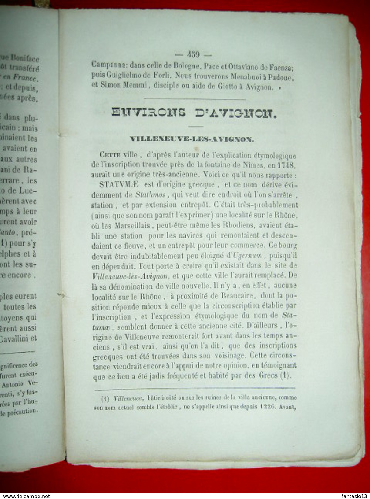 Essai sur l'Histoire de la ville d'Avignon J.-B. Joudou 1853 Villeneuve lès Avignon Bonpas Montfavet Couvents d'Avignon